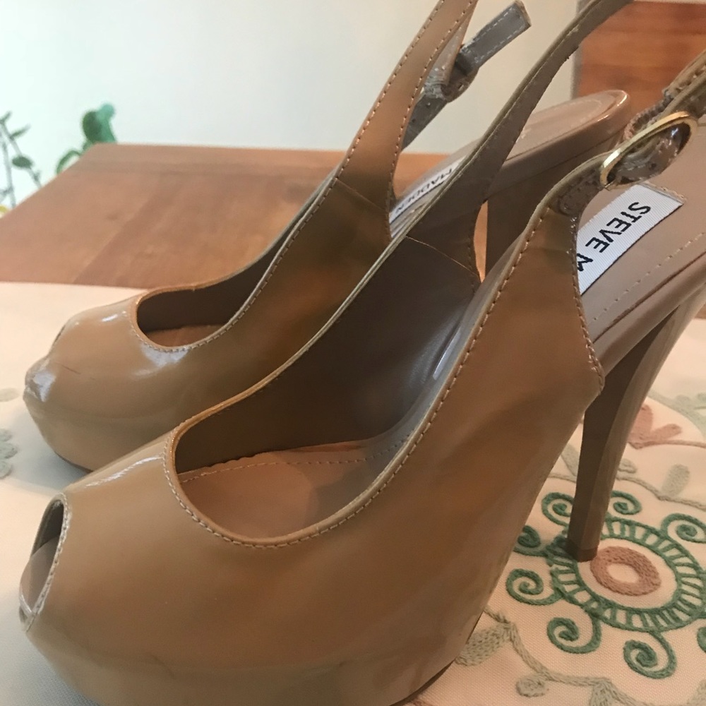 Steve Madden Nude Platform Slingback Pumps 8